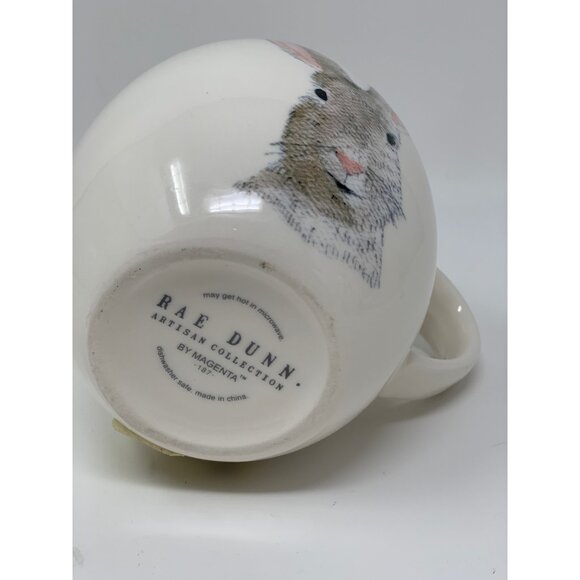 Rae Dunn Artisan Collection Bunny Mug Cup Some Bunny Loves Me White Pink Ceramic - Picture 2 of 8